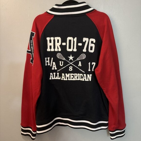 Heritage American Blue/Red varsity  jacket Lacrosse Embroidered‎ Patches 3XL - Picture 2 of 16